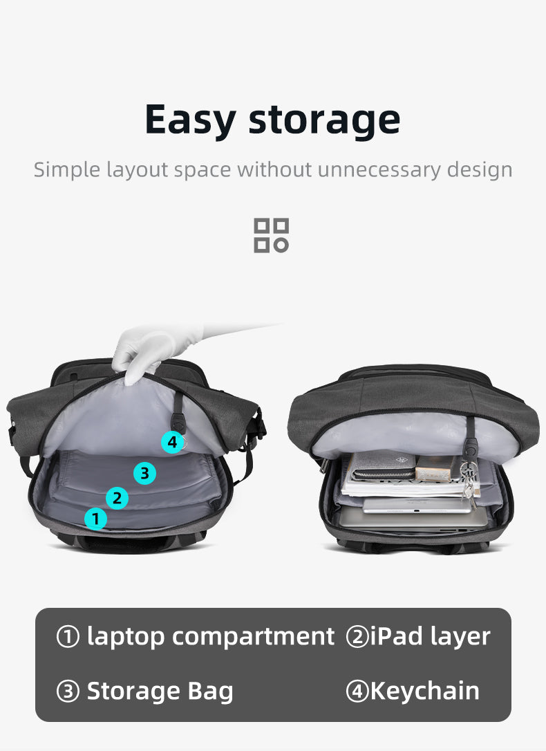 URBANTRAIL Rolltop - Multifunctional outdoor rucksack with USB port