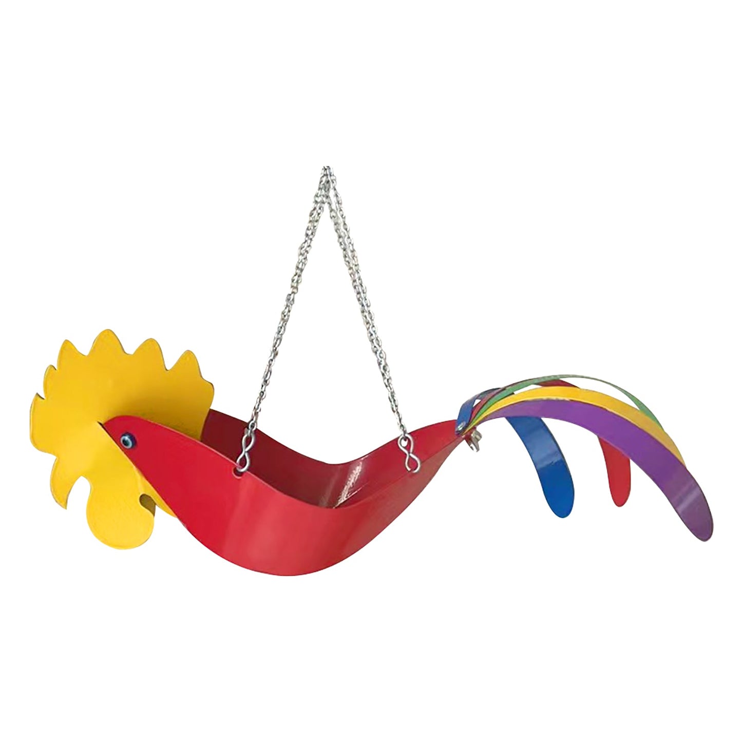 Hanging plant bowl - Colourful chicken design garden decoration