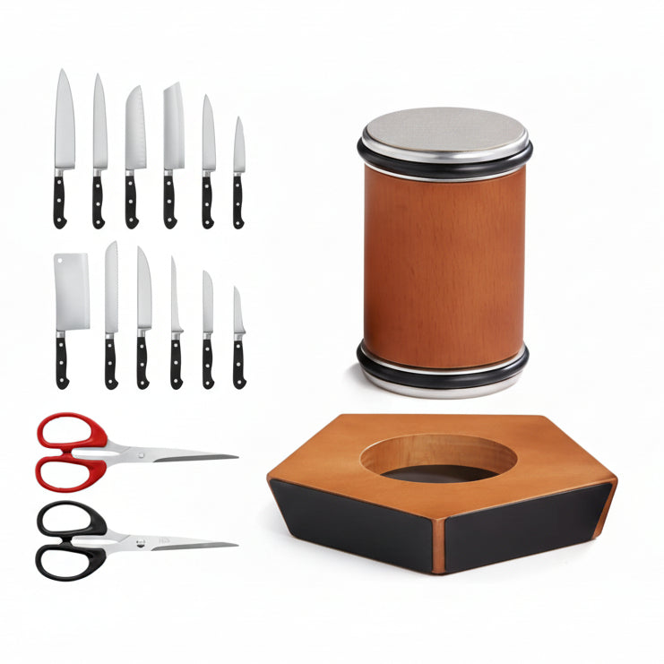 ROLLEDGE - Manual Knife Sharpener with 5 Adjustable Sharpening Angles for Sharp Knives