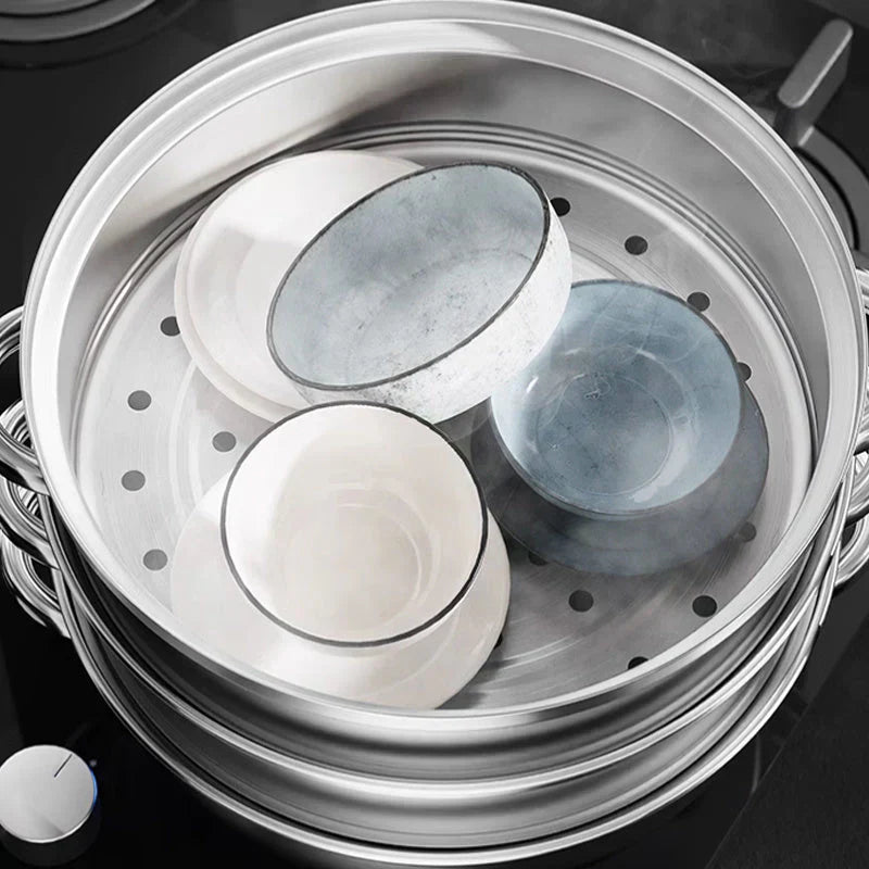 STEAMPRO – 3-stufiger Dampfgarer aus Edelstahl mit klarem Glasdeckel 7