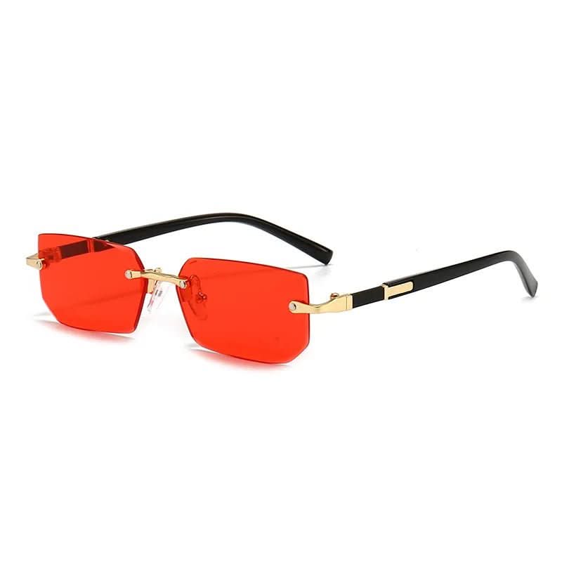 SUNEDGE - Lunettes de soleil rectangulaires sans monture avec protection UV400