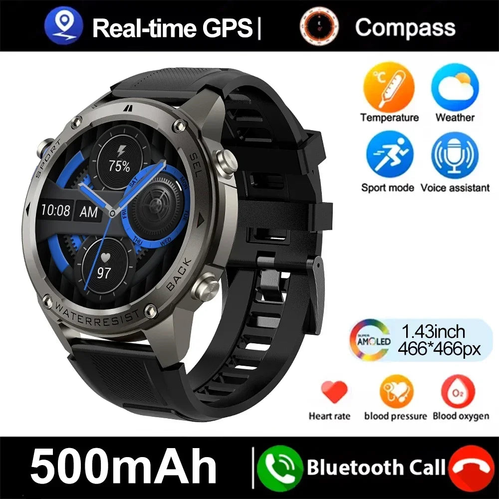 TrekSight X - Smartwatch da esterno con GPS, bussola e monitoraggio della salute