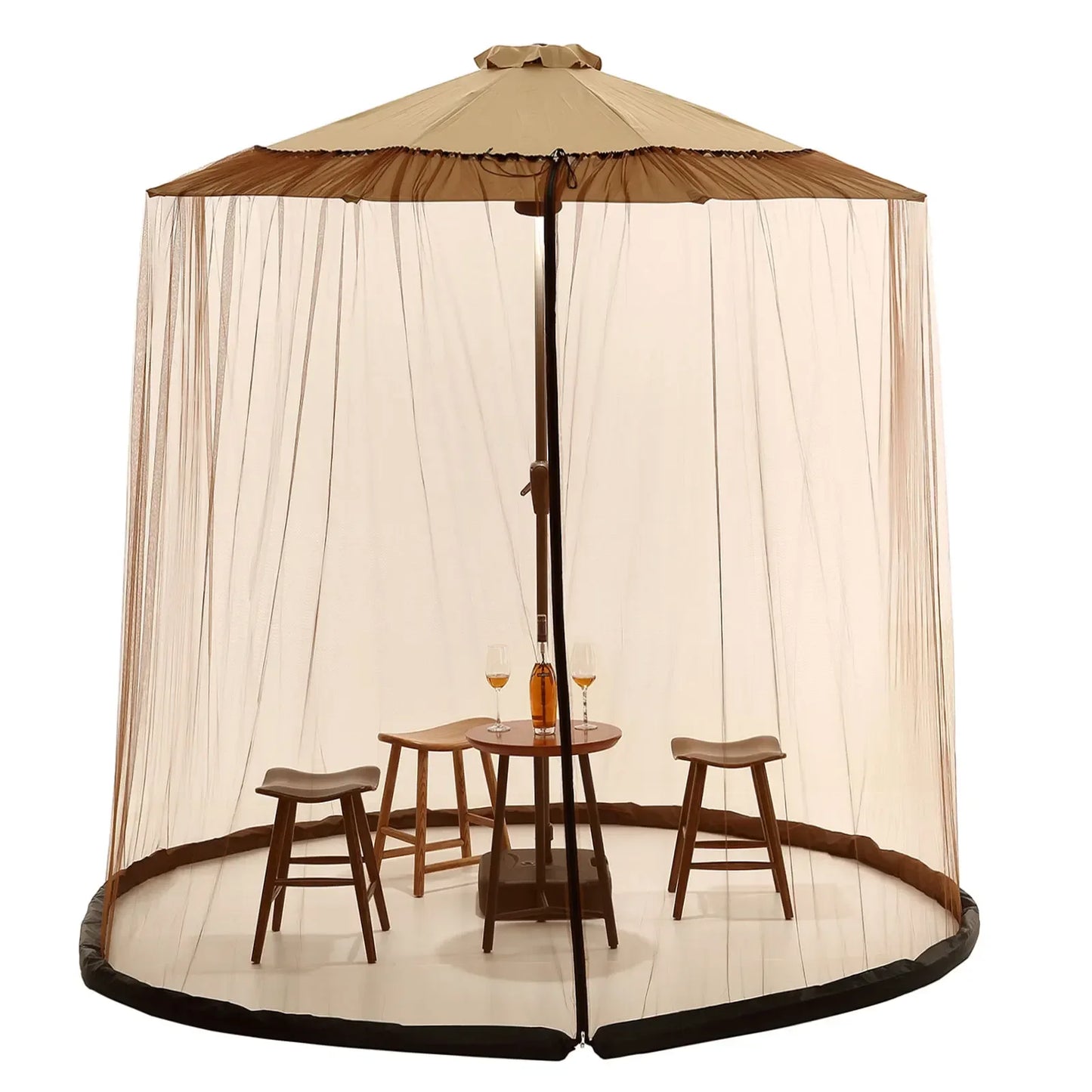 EcoShield Mosquito Net - Mosquito net for parasols up to 4m with zip fastener