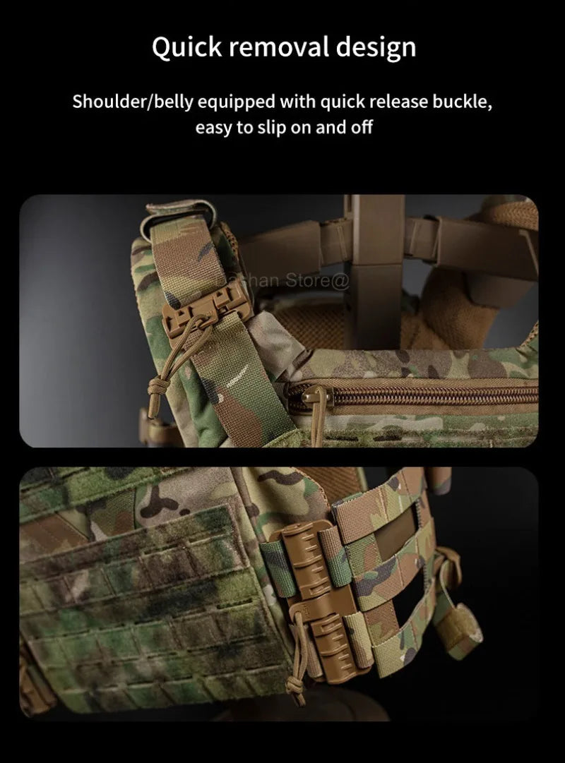 TACTICAL ARMOR CARRIER - Modular protective waistcoat with laser-cut MOLLE & quick-release system