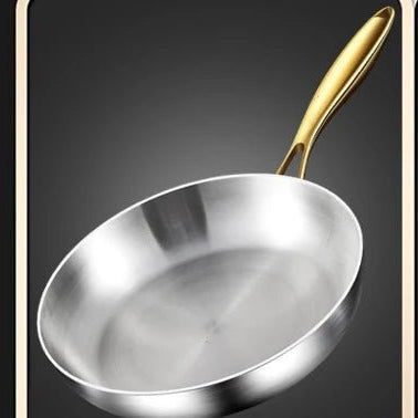 STEELTRIQ – 316 Stainless Steel Frying Pan with 7-Layer Design, 2 mm Wall Thickness and Induction Compatibility
