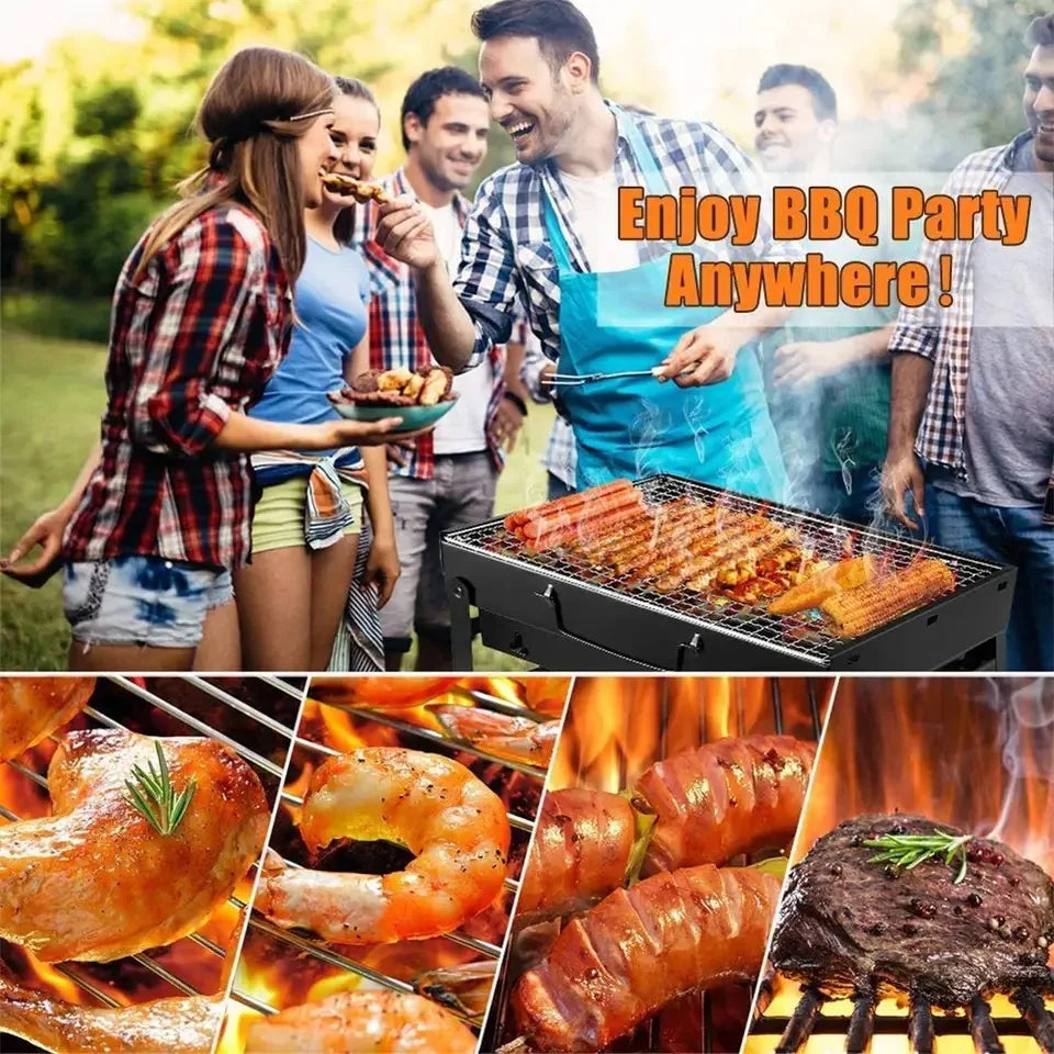 CampFlare stainless steel charcoal barbecue - Compact outdoor barbecue for travelling & camping
