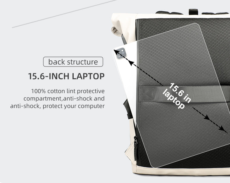 ROLLTRAIL - Expandable roll-top rucksack with laptop compartment & large volume