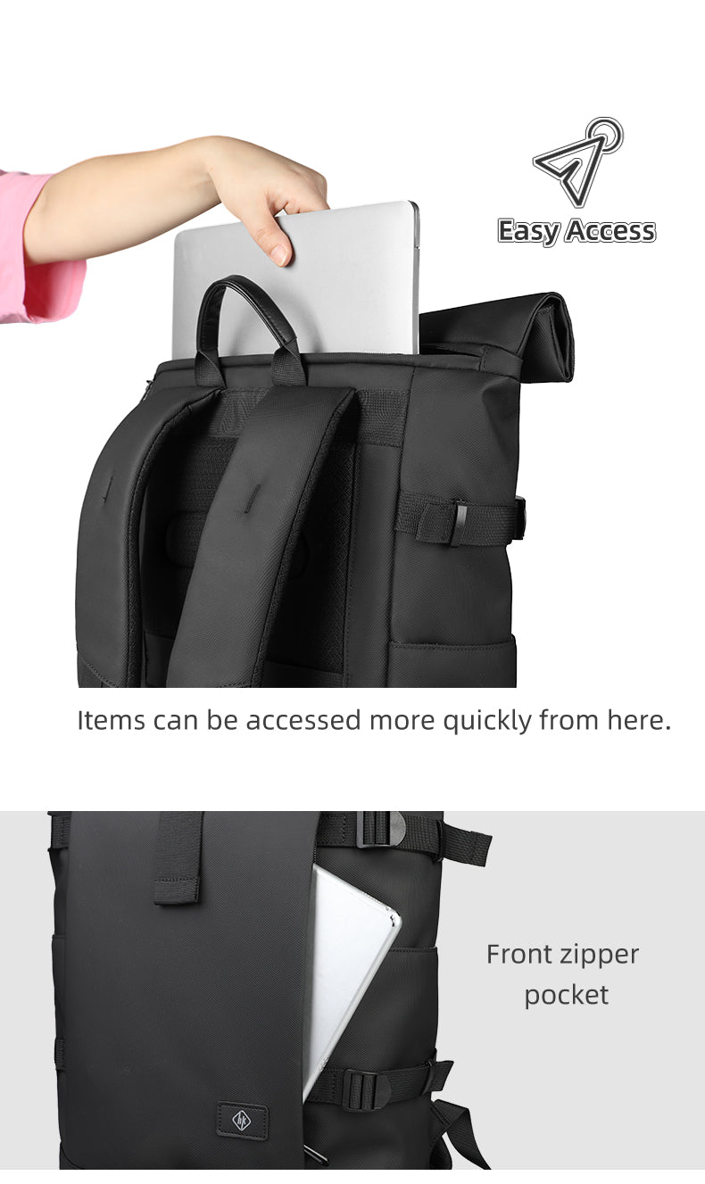 ROLLTRAIL Rugzak – Uitbreidbare outdoor rugzak met groot volume & laptopvak