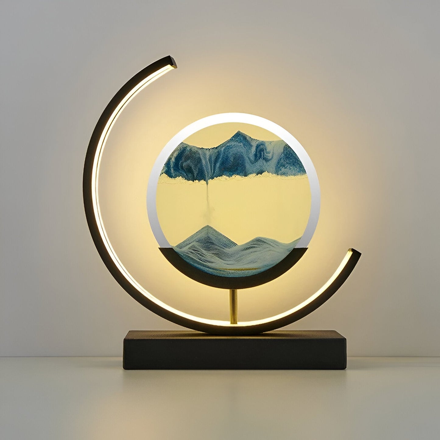 Lámpara de arena luminosa – lámpara de arena con movimiento relajante y ambiente de luz
