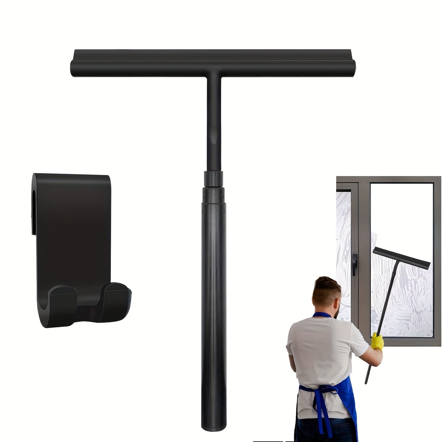 DELUXE Shower Squeegee - Telescopic shower squeegee for glass & floor without bending down
