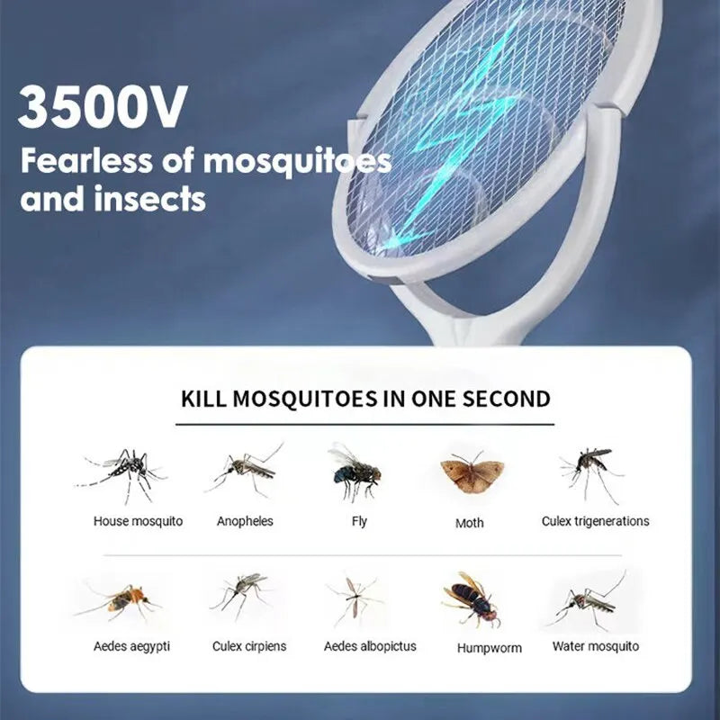 ZapGuard Mosquito Zapper - 5-in-1 mosquito repellent with insect swatter & LED lamp