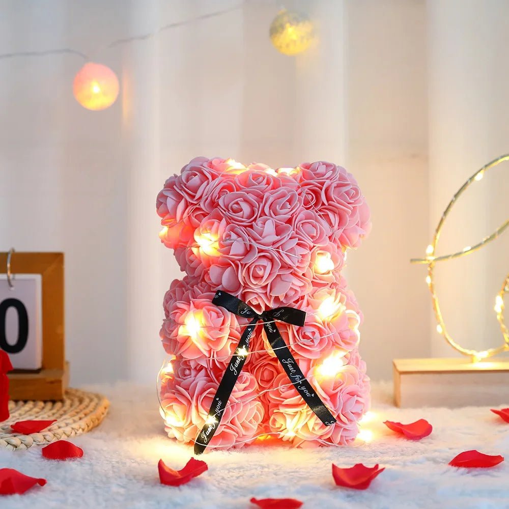 ROSABELLA – Romantic Eternal Rose Teddy Bear Gift Set for Special Occasions