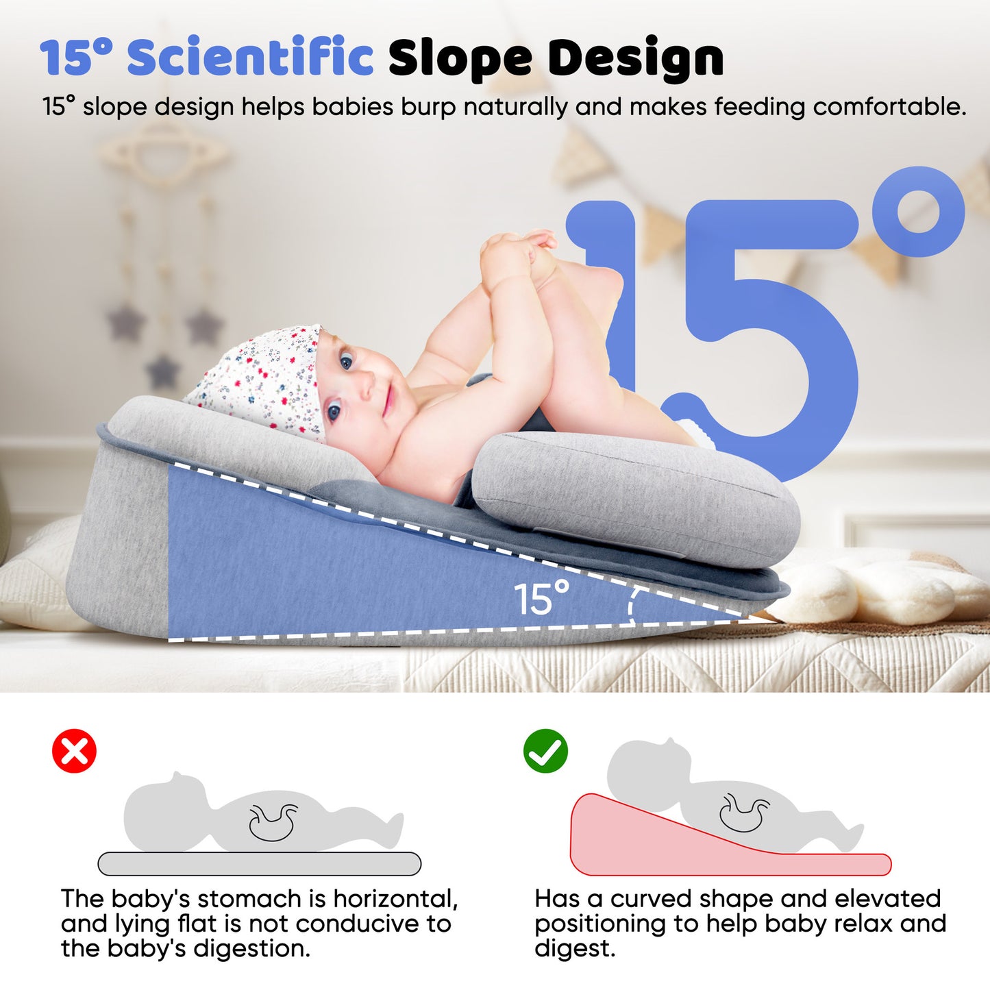 Almohada para bebé NestleNap – Almohada ergonómica para un sueño seguro del bebé