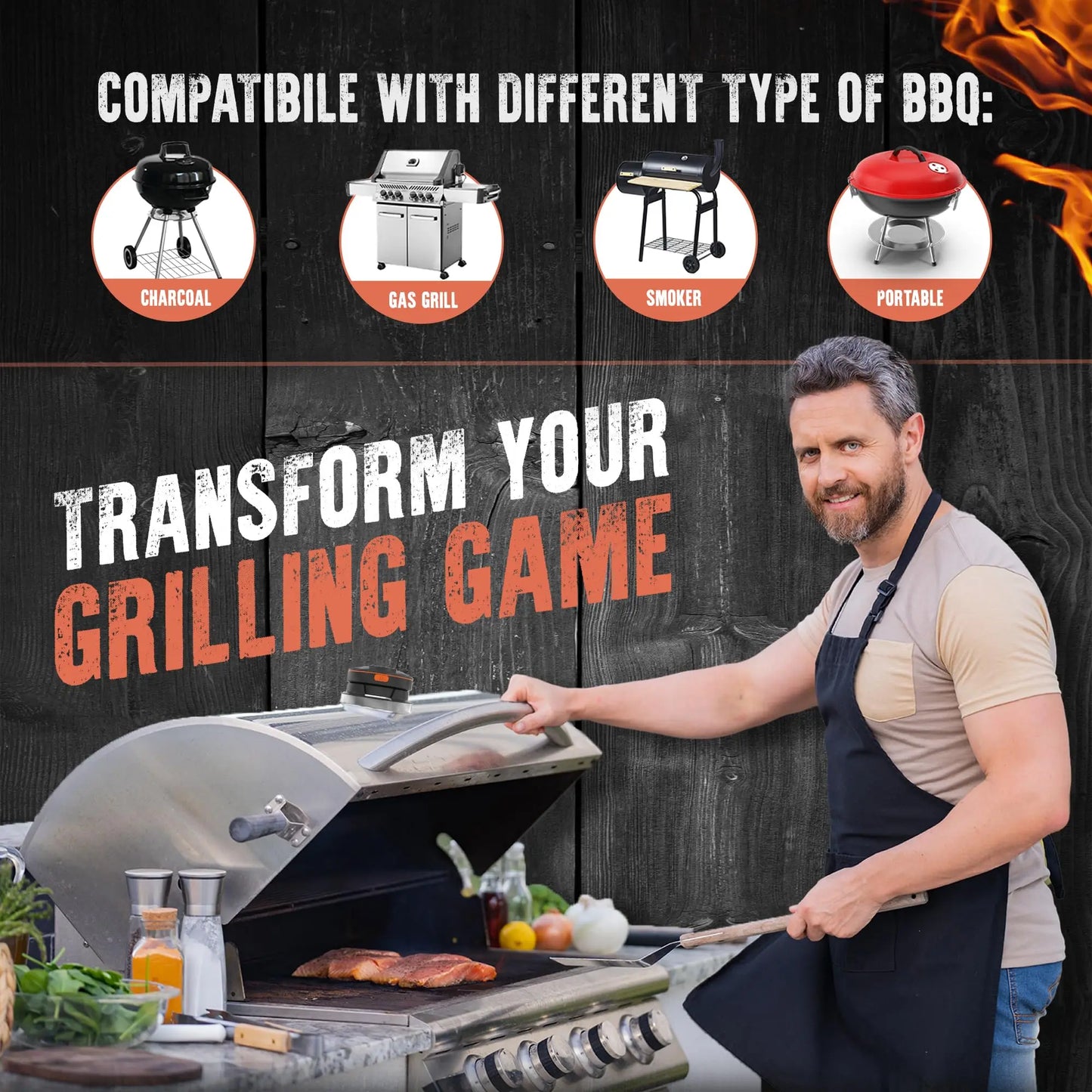 EcoTemp Pro - Cordless meat thermometer for BBQ & grill