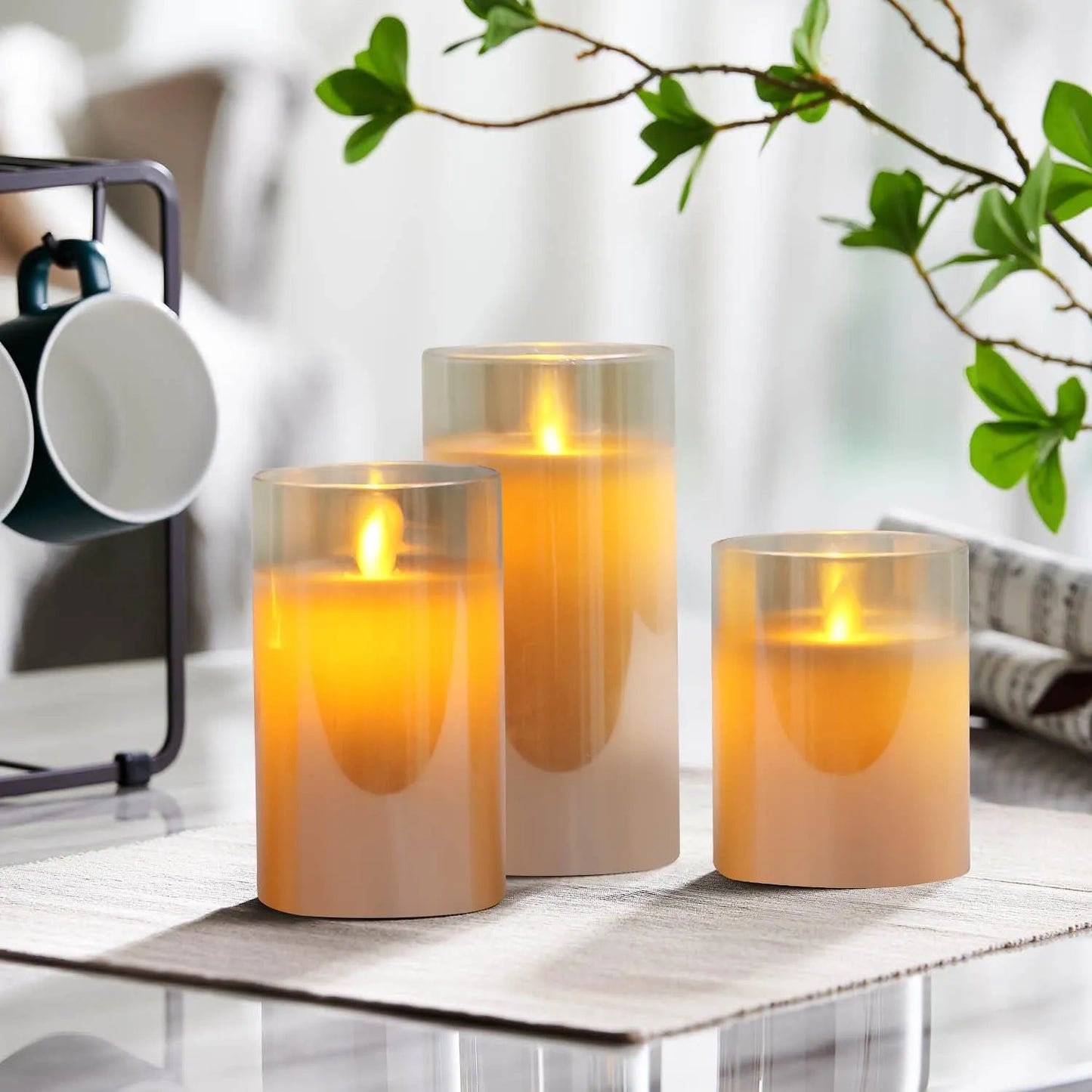 SafeGlow Led Candle Set - elegante drahtlose Ladungskerzen -Set von 3-4