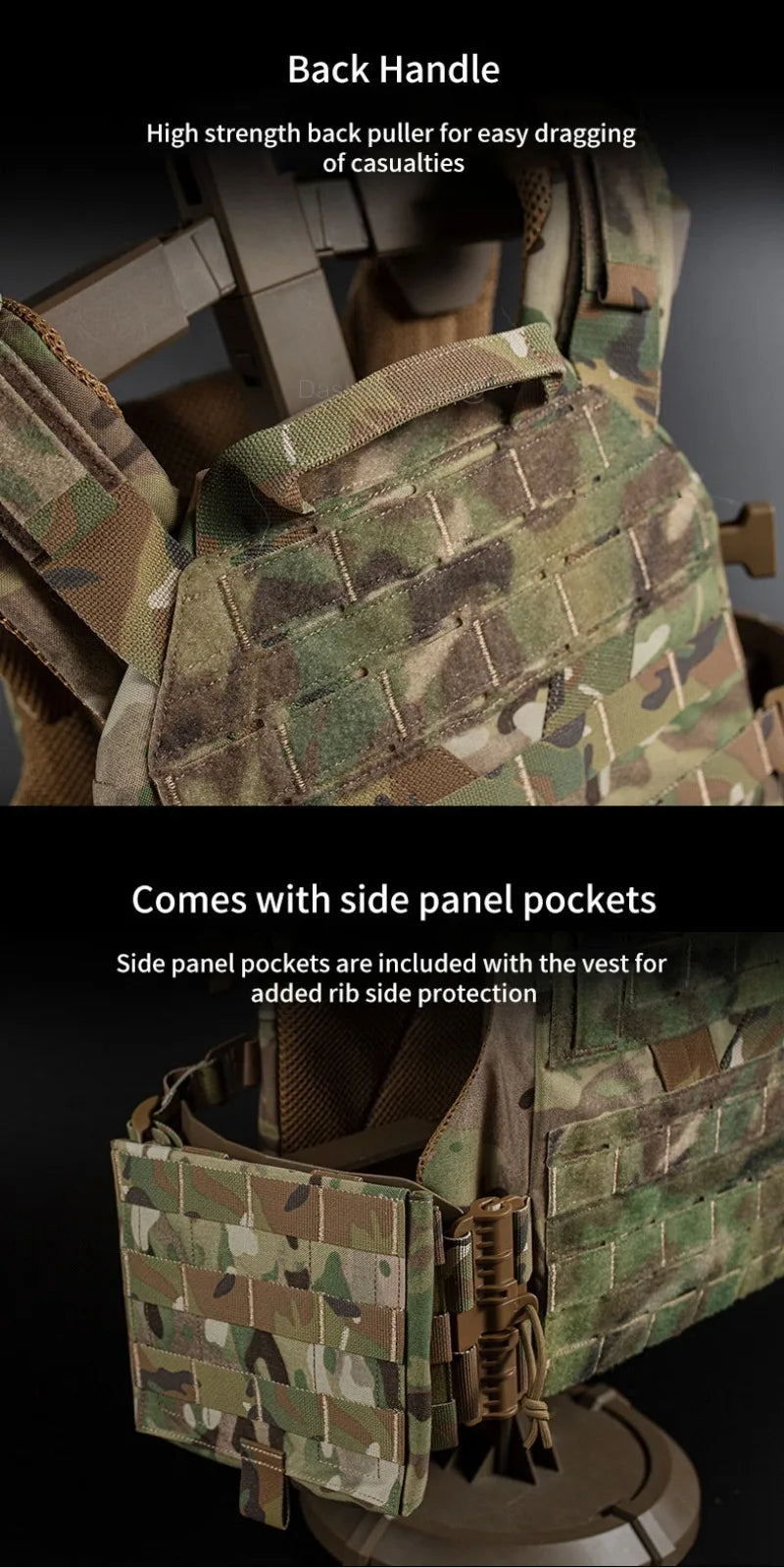TACTICAL ARMOR CARRIER - Modular protective waistcoat with laser-cut MOLLE & quick-release system