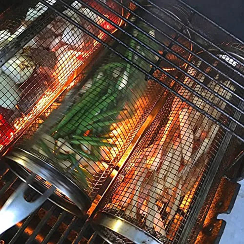 GrillCraft draaibare BBQ-mand – roestvrij staal voor gelijkmatige garing