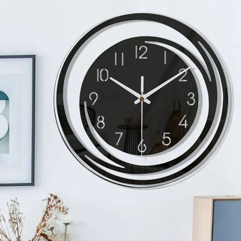 Große Wanduhr Schwarz Modern Einheitsgröße Acryl Geometrisch Minimalistisch-6