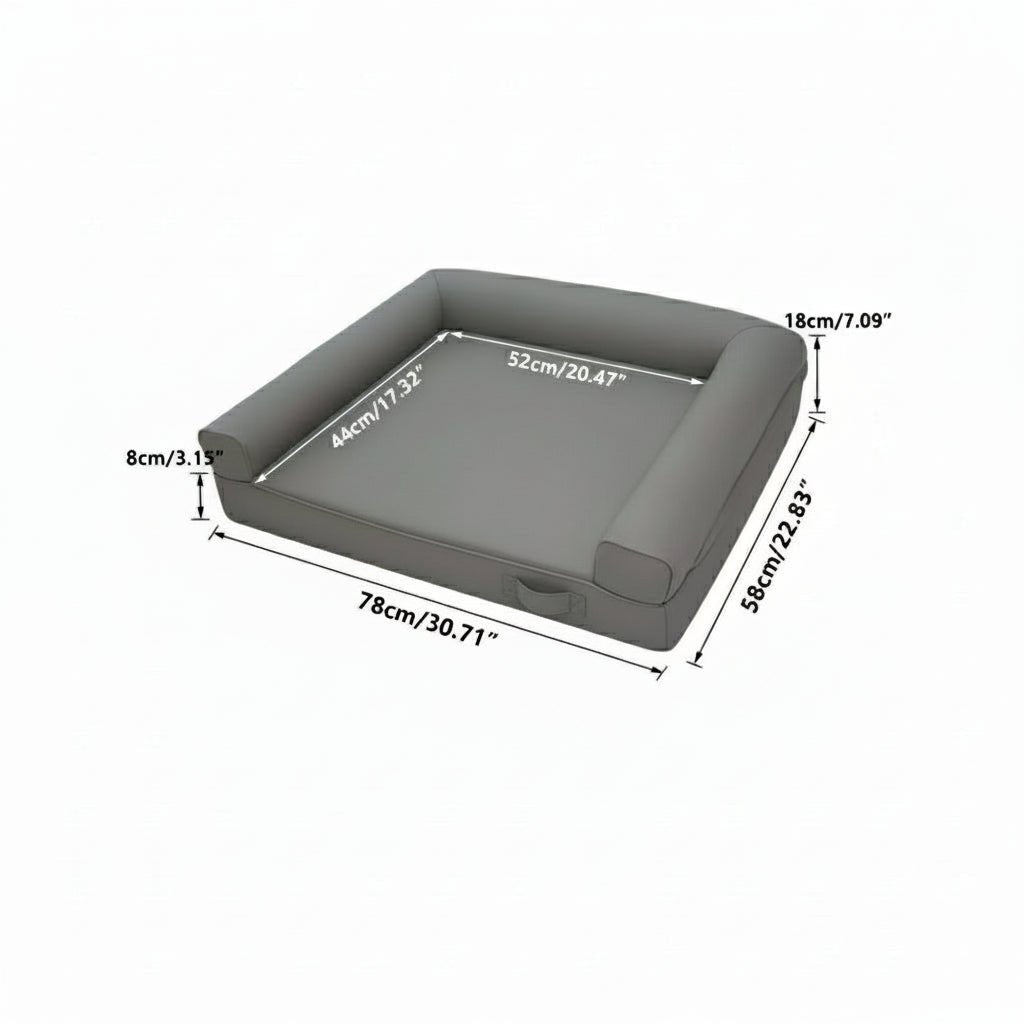 CALMDEN – Orthopädisches Hundesofa aus Mikrofaserleder mit wasserfestem Bolster-Design