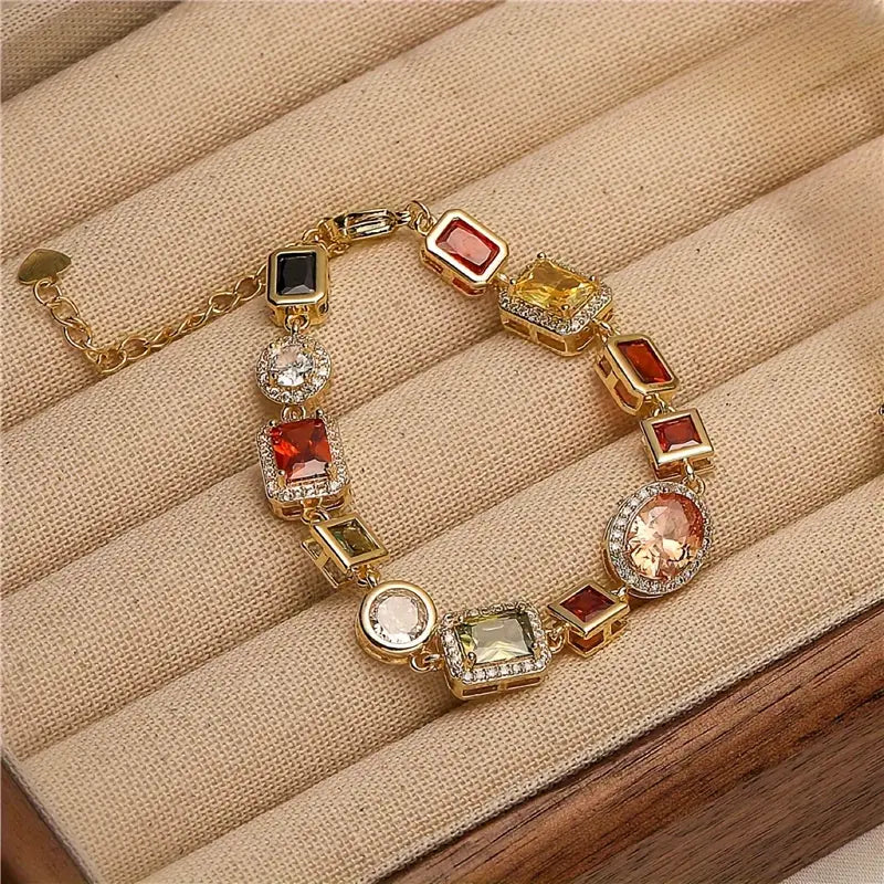 CONJUNTO DE JOYERÍA DE CIRCONIO GEOMÉTRICO – Conjunto de joyas moderno con diseño geométrico