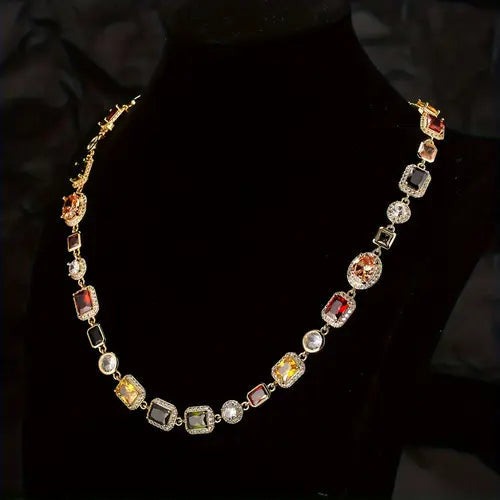 CONJUNTO DE JOYERÍA DE CIRCONIO GEOMÉTRICO – Conjunto de joyas moderno con diseño geométrico