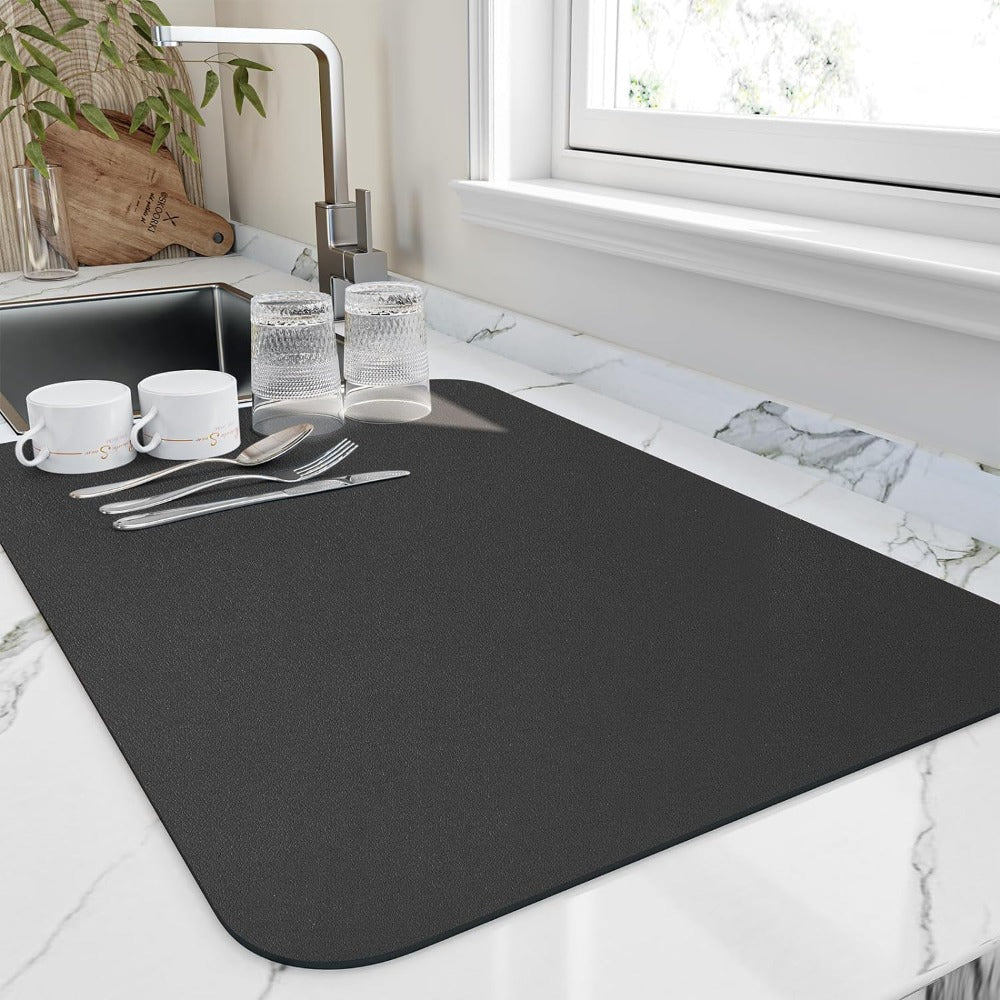 DISHDRY – Alfombrilla para vajilla de secado rápido de diatomita para cocinas limpias