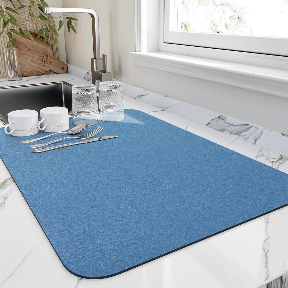 DISHDRY – Alfombrilla para vajilla de secado rápido de diatomita para cocinas limpias