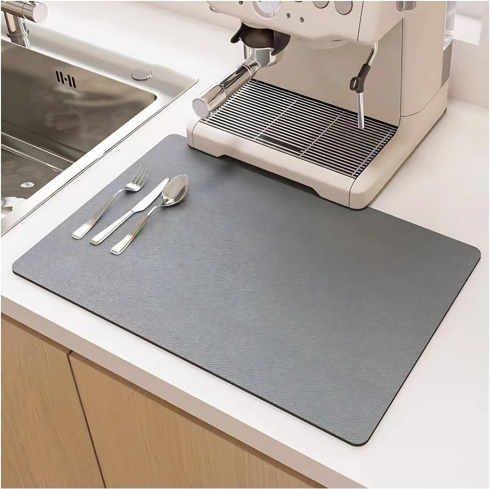 DISHDRY – Alfombrilla para vajilla de secado rápido de diatomita para cocinas limpias
