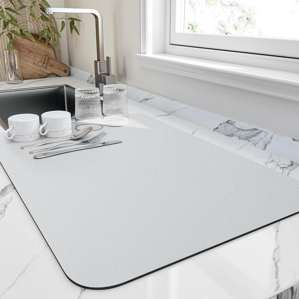 DISHDRY – Alfombrilla para vajilla de secado rápido de diatomita para cocinas limpias