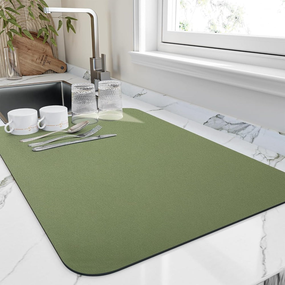 DISHDRY – Alfombrilla para vajilla de secado rápido de diatomita para cocinas limpias