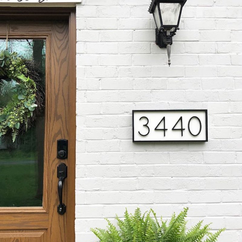 Modern House Numbers - Black house numbers with 3D floating effect for stylish outdoor areas