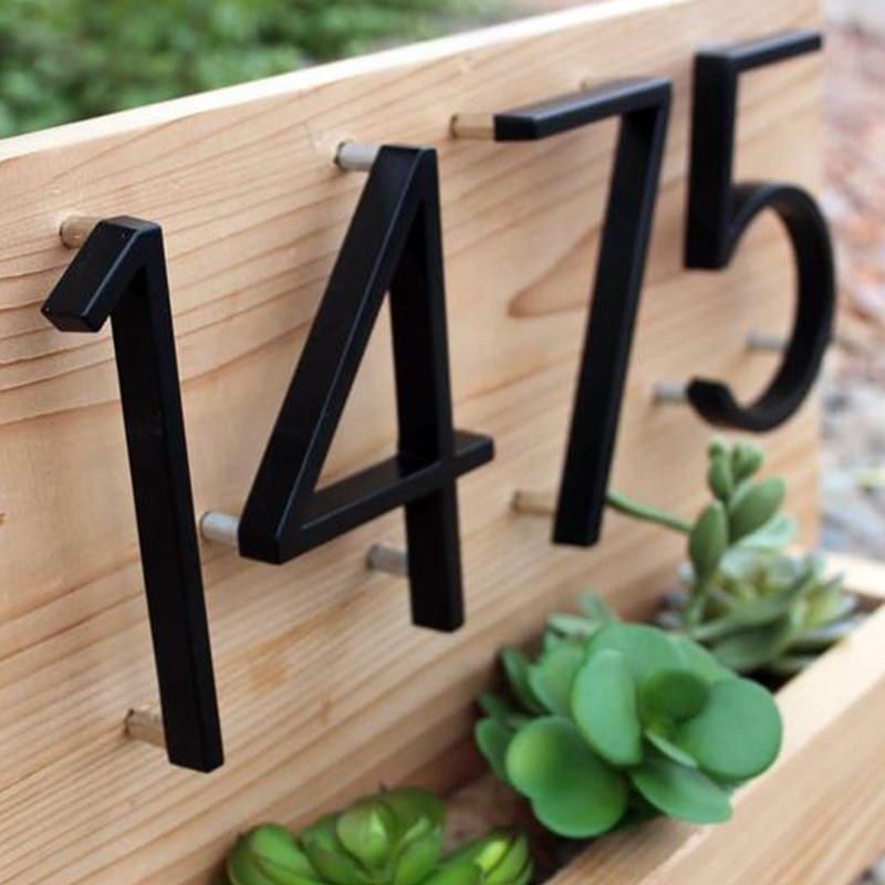 Modern House Numbers - Black house numbers with 3D floating effect for stylish outdoor areas