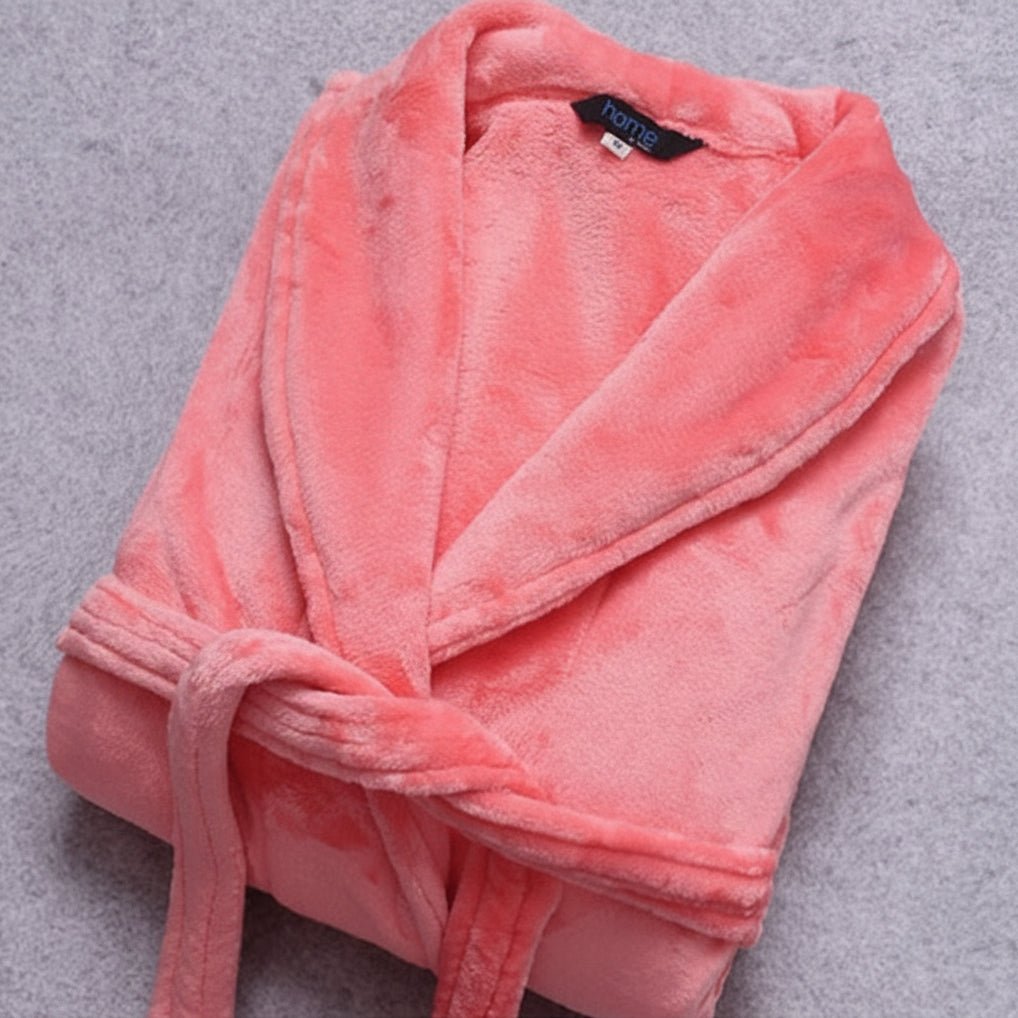 COZYCORAL – Lightweight Winter Bathrobe Made of Coral Fleece with Belt & Side Pockets