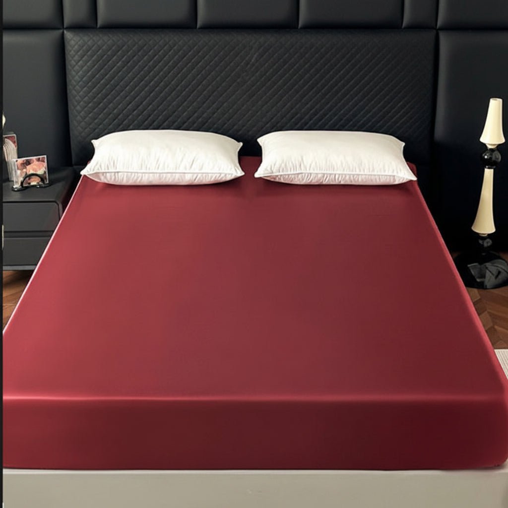 SATINRUHE – Cooling Ice-Silk Satin Fitted Sheet with Elastic Fit