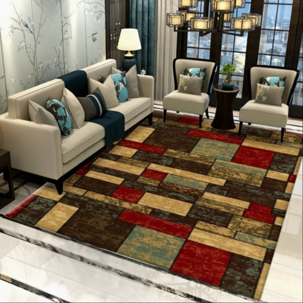 GEOMATIK INTERA – Stylish Geometric Rug for Soft, Non-Slip Home Comfort