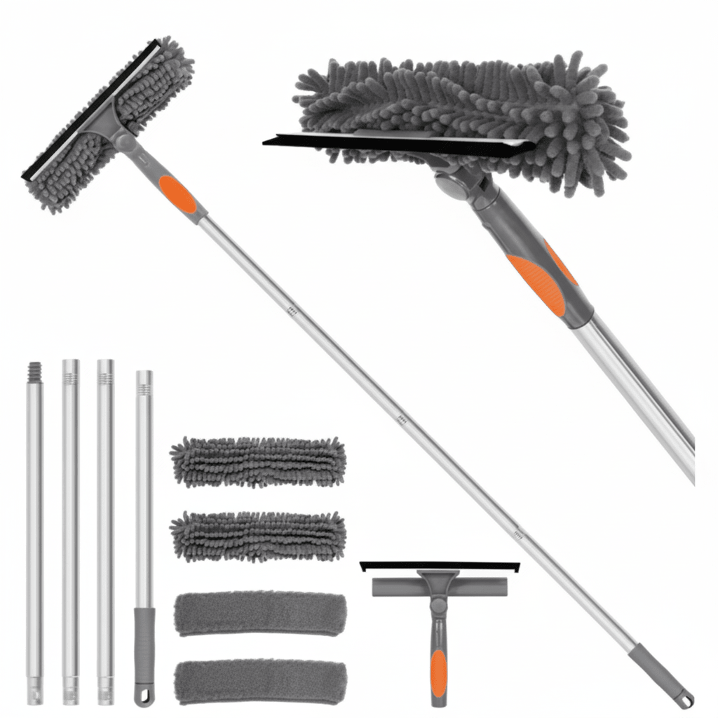 ULTRASQUEEZE – Adjustable 2-in-1 Glass Cleaning Tool with Telescopic Pole
