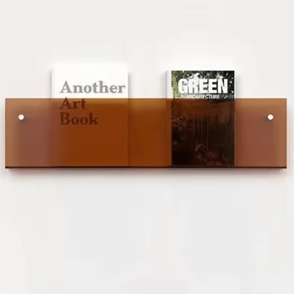 MODURACK – Minimalist acrylic wall holder for magazines in modern spaces