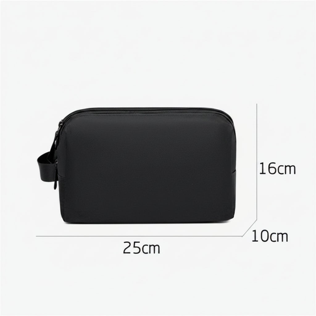 VOYAGELUX – Large men's travel toiletry bag with water-repellent material and double zipper