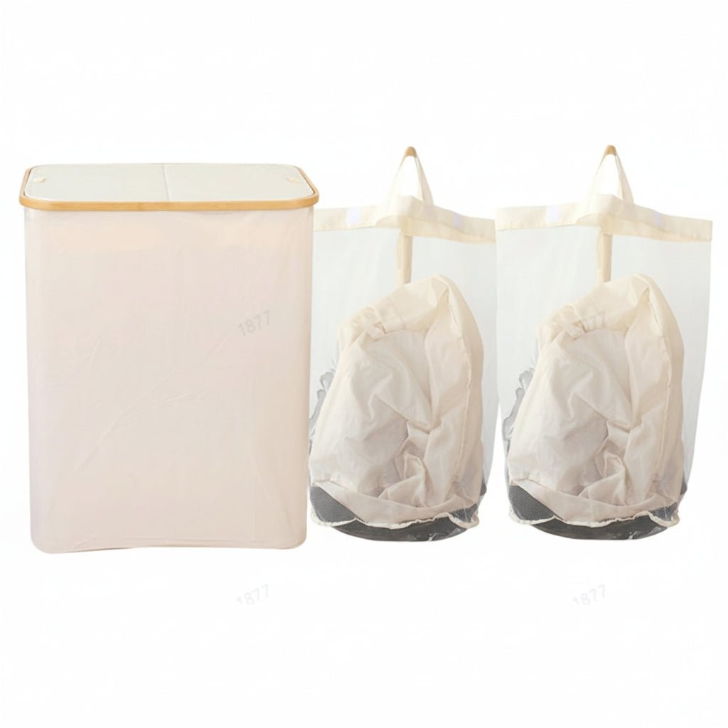 SORTISPACE - Foldable Laundry Basket with 3-Compartment System for Perfect Organization