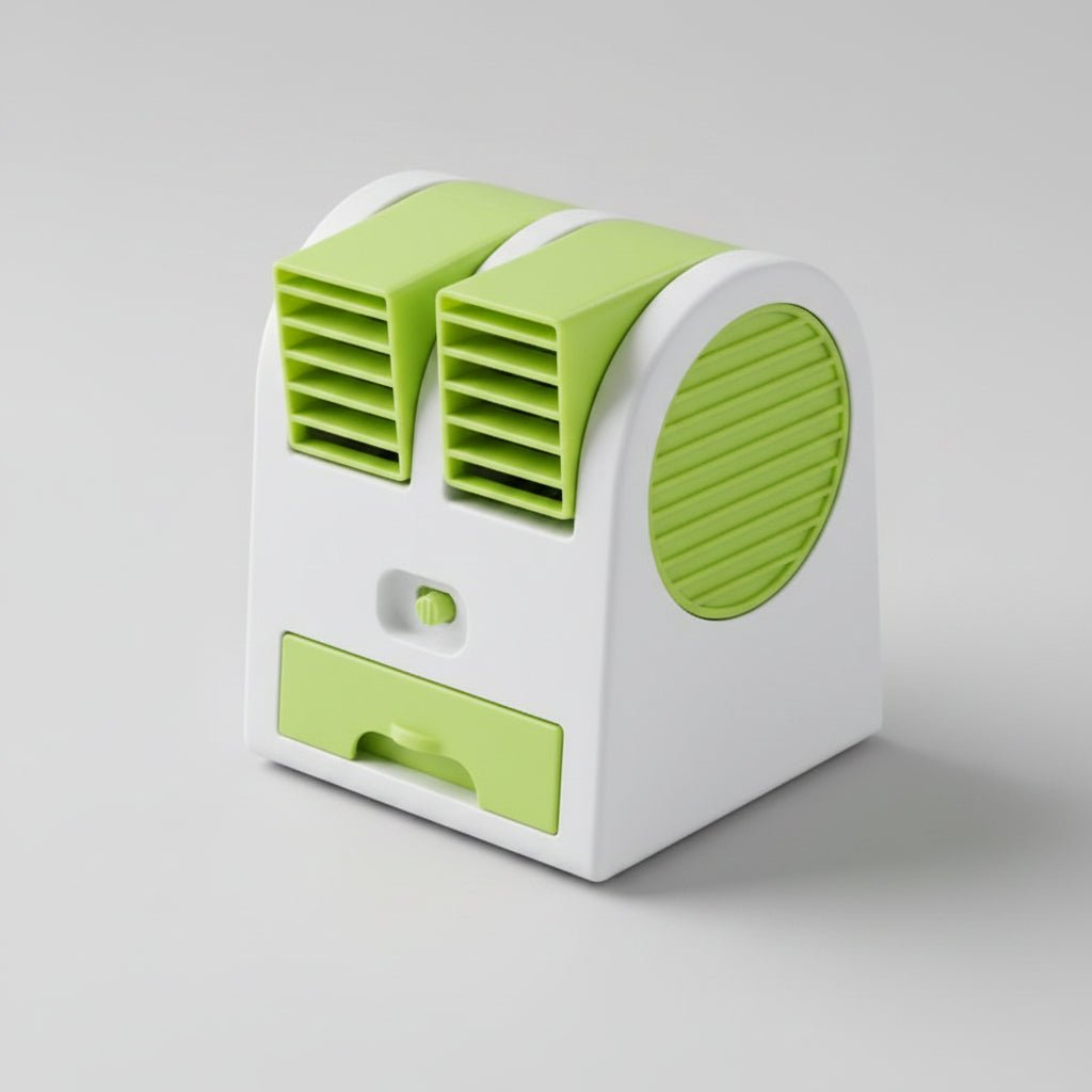 COOLBREEZE – Mini USB air cooler with quiet operation and dual air outlet