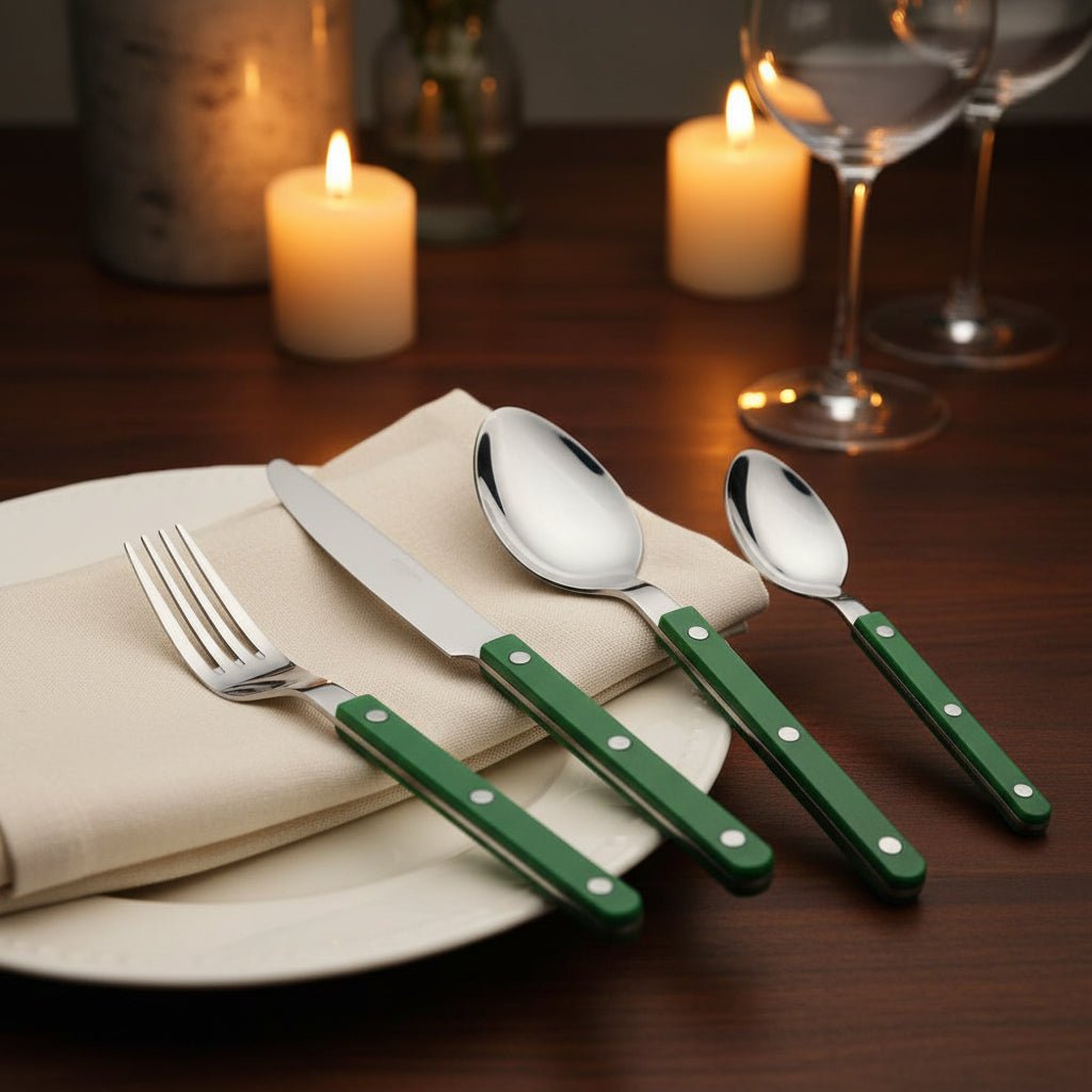 ETERNIFORCE – 4-Piece Stainless Steel Cutlery Set with Engraved Design