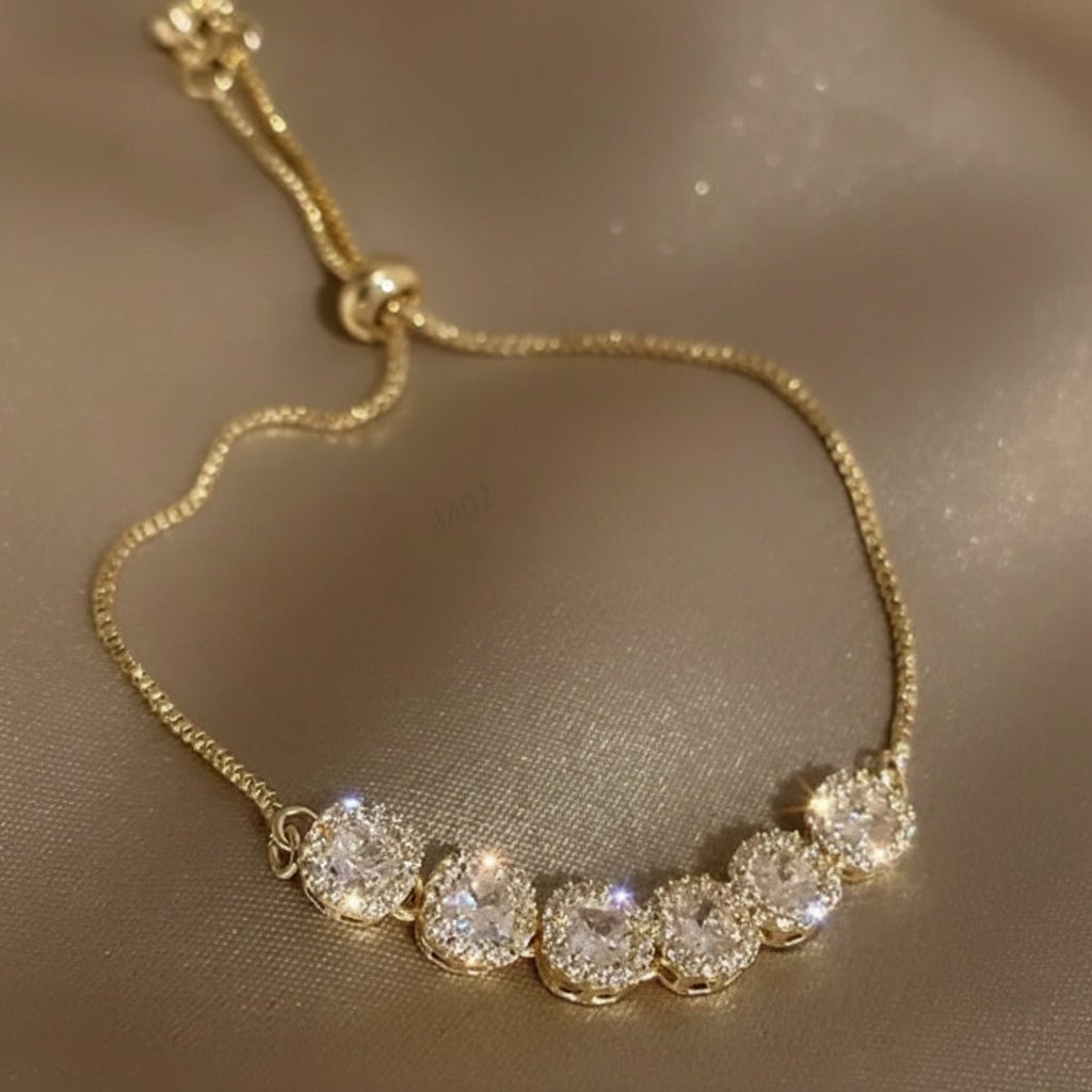 GLITZARIA – Elegante pulsera de strass ajustable para ocasiones especiales