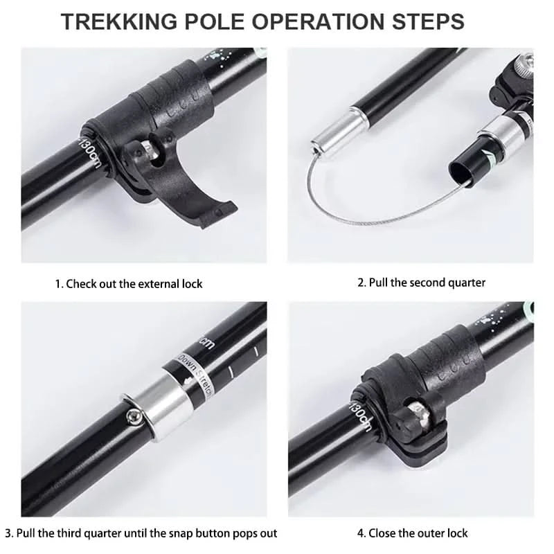 FoldTrek Stokken – Inklapbare Trekstokken voor Wandelingen & Outdoor Avonturen