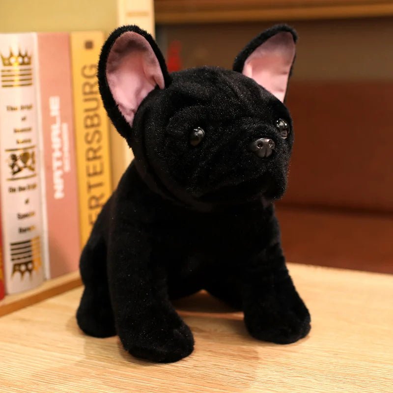 BULLDOFY – Realistisches Bulldog-Kuscheltier (28 cm) in Schwarz & Grau für Kinder und Tierliebhaber
