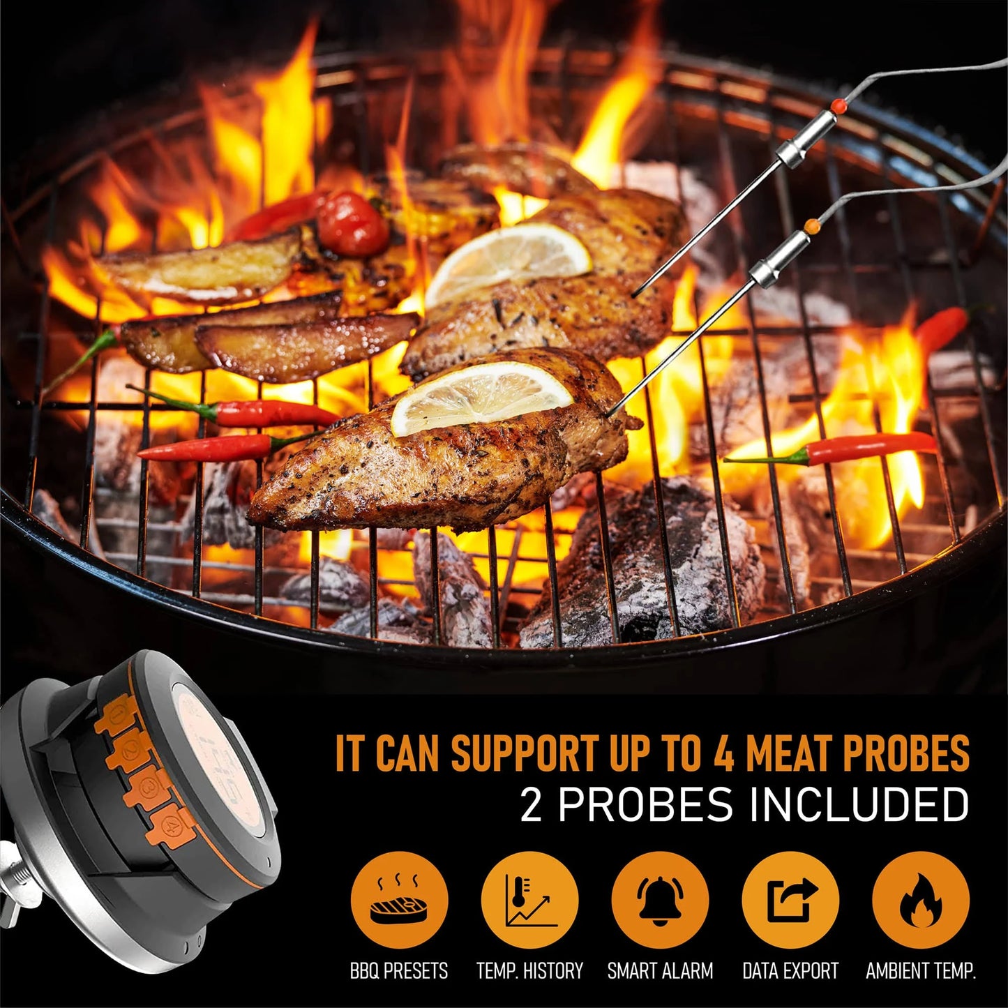 EcoTemp Pro - Cordless meat thermometer for BBQ & grill