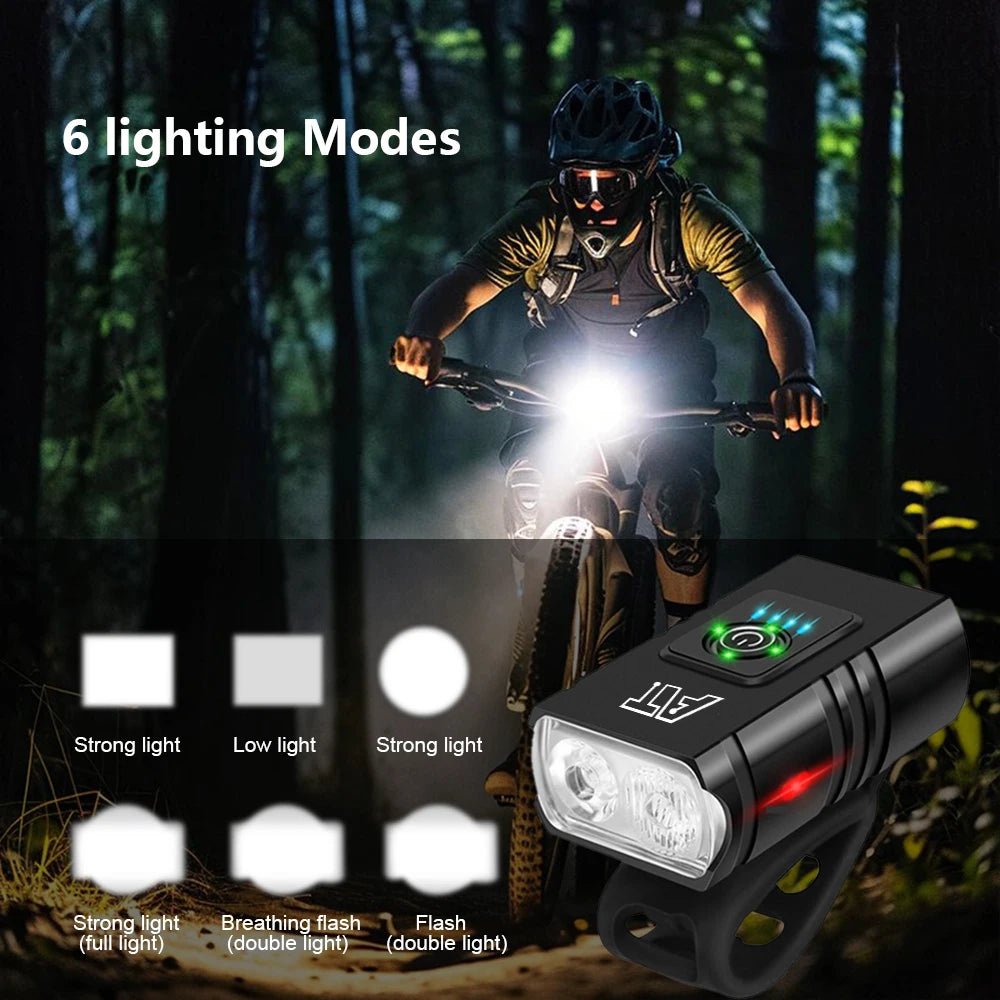 Wiederaufladbares Fahrradlicht LED mit 6 Modi für Sicherheit & Sichtbarkeit-3