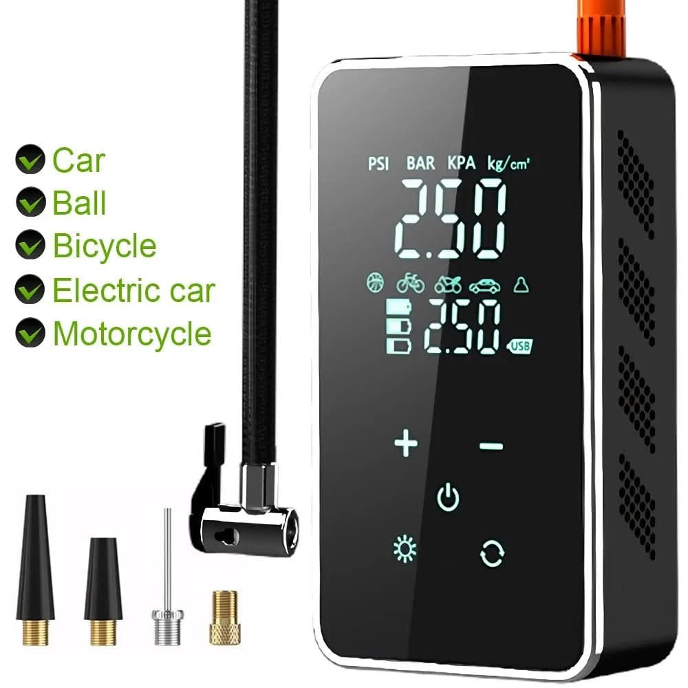 Wireless Air Pump with Touchscreen – Portable 150psi air pump for cars & bicycles
