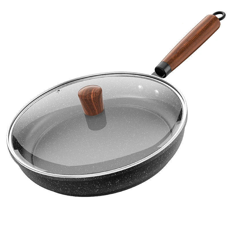 CUISTONE – 30 cm Maifan Stone Nonstick Pan with Lid for Gas & Induction Stoves