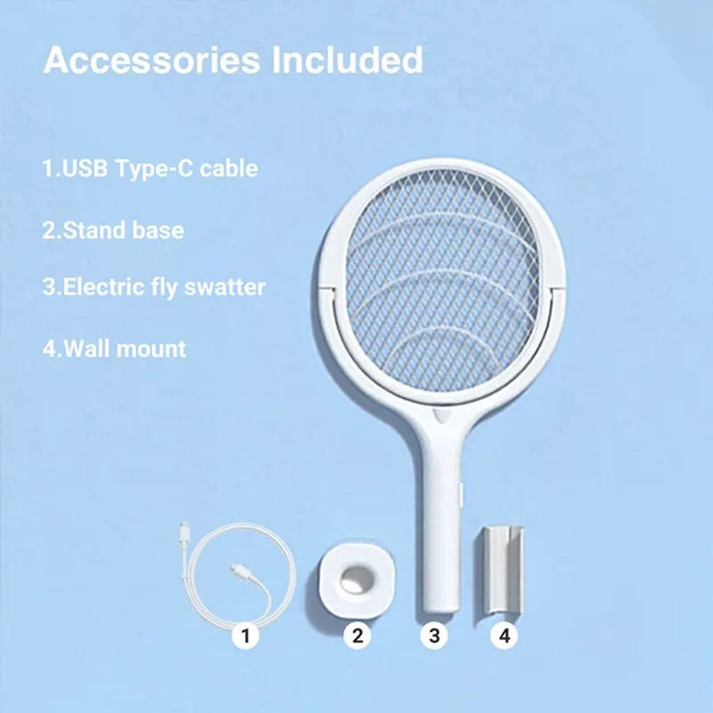 ZapGuard Mosquito Zapper - 5-in-1 mosquito repellent with insect swatter & LED lamp