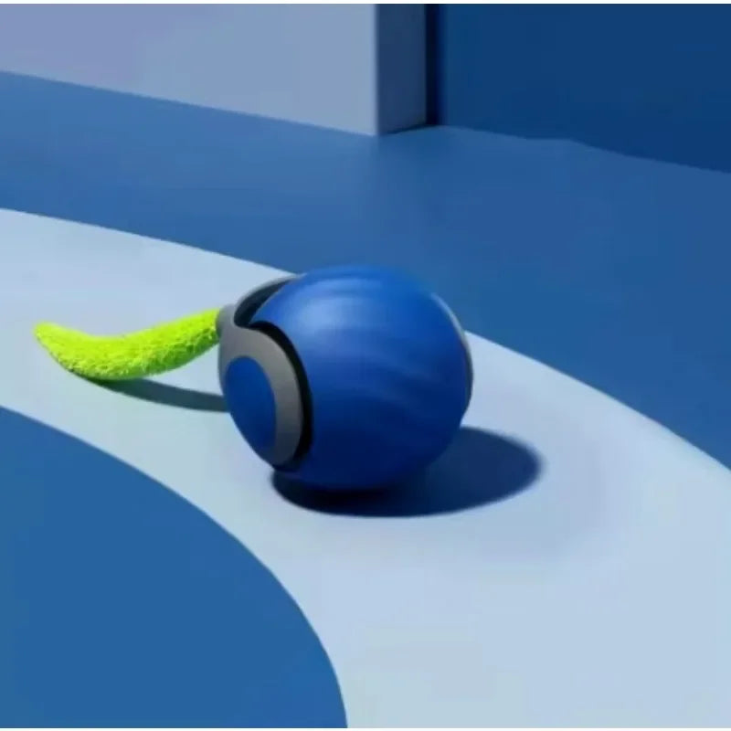 PlayPaws Interactive Rolling Toy - USB Rechargeable with Faux Tail for Pets